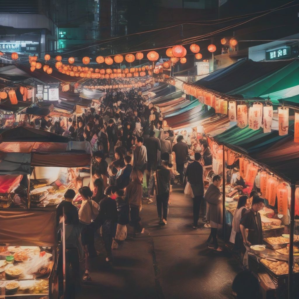 Asian Night Market Street Food