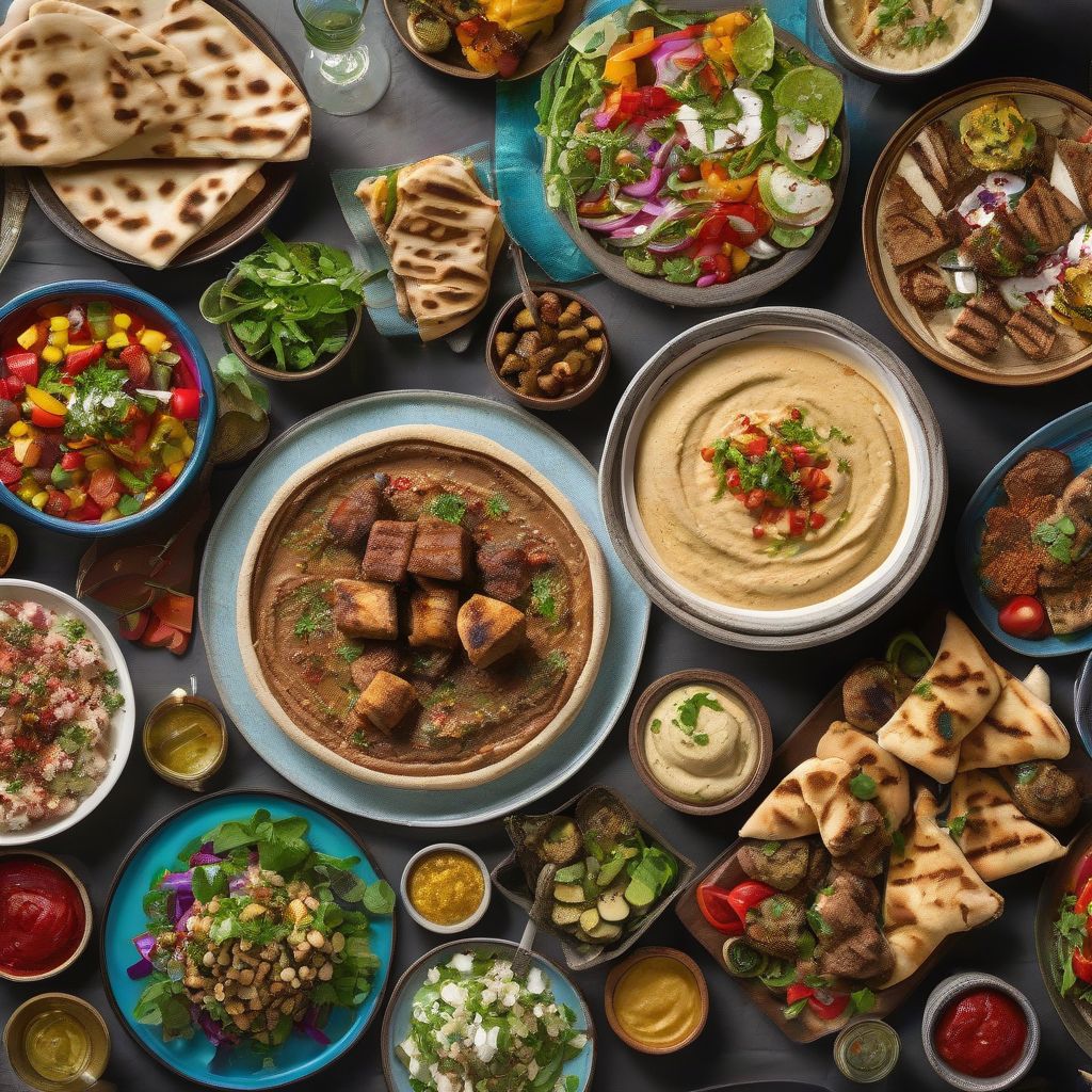 A Vibrant Spread of Middle Eastern Cuisine